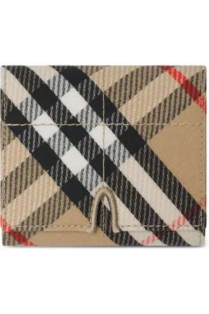 Burberry Akcesoria, Kobieta, Beżowy, ONE SIZE, Skóra, Piaskowy portfel trifold