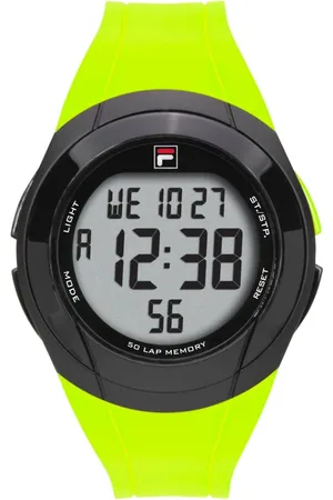 Fila Akcesoria, unisex, Zielony, ONE SIZE, Unisex Dorośli Zegarek ctive 45 mm Pasek Silikon 38-152