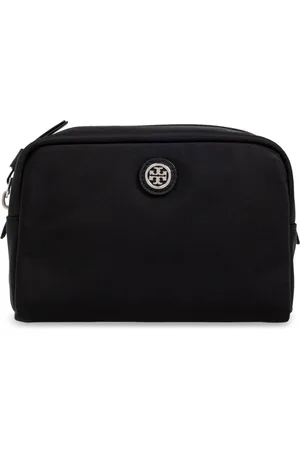 Tory Burch Torebki, Kobieta, Czarny, ONE SIZE, Kosmetyczka z aplikacją w kształcie logo