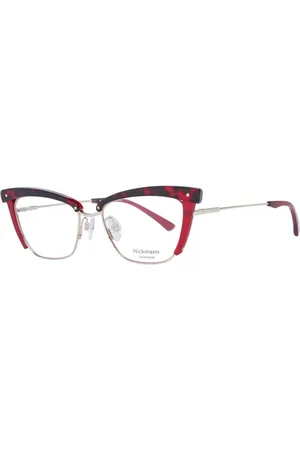 ANA HICKMANN Akcesoria, Kobieta, Czerwony, ONE SIZE, Czerwone Metalowe Okulary Optyczne Cat Eye