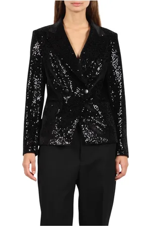 TAGLIATORE Kurtki, Kobieta, Czarny, L, Poliester, Alicya Sequins Blazer
