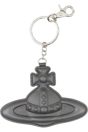 Vivienne Westwood Akcesoria, unisex, Czarny, ONE SIZE, Orb Skórzany Brelok Wisiorek Zapięcie