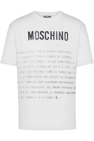 Moschino Koszulki, Mężczyzna, Biały, L, Biała Koszulka z Okrągłym Dekoltem i Logo