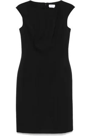 Alexander McQueen Sukienki, Kobieta, Czarny, S, Czarna Wełniana Sukienka Bez Rękawów