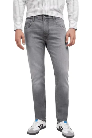 Lee Jeansy, Mężczyzna, Szary, W36 L32, Jeansyy Slim Fit z prostą nogawką i zapięciem na suwak