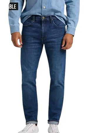 Lee Jeansy, Mężczyzna, Niebieski, W36, Denim, Slim Fit High Waist Zip Fly Jeansy