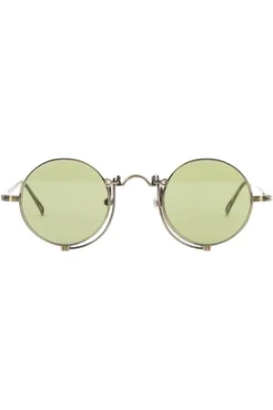 MATSUDA Akcesoria, Kobieta, Zielony, ONE SIZE, Okrągłe Heritage Okulary Przeciwsłoneczne Zielone Tytan