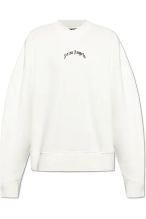 Palm Angels Bluzy, Mężczyzna, Biały, M, Bawełna, Bluza z logo