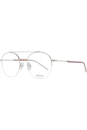 ANA HICKMANN Akcesoria, Kobieta, Żółty, ONE SIZE, Złote Okulary Optyczne Aviator Half-Rim