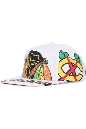 Mitchell & Ness Akcesoria, Mężczyzna, Wielobarwność, ONE SIZE, Chicago Blackhawks Flat Brim Cap