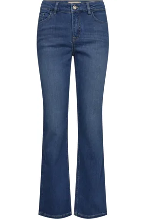 Mos Mosh Jeansy, Kobieta, Niebieski, W29, Flare Cut High Waist Jeansy