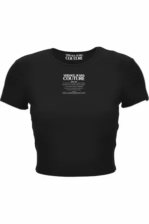 VERSACE Koszulki, Kobieta, Czarny, 2XS, Koszulki i Polosy