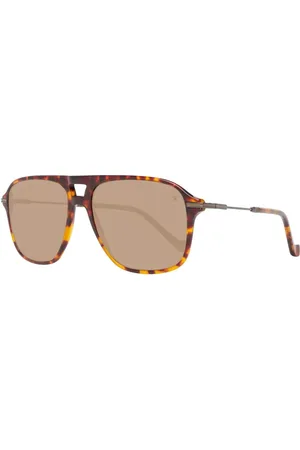 Hackett Akcesoria, Mężczyzna, brązowy, ONE SIZE, Brązowe okulary przeciwsłoneczne z octanu dla mężczyzn