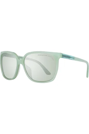 Porsche Design Akcesoria, Kobieta, Zielony, ONE SIZE, Zielone Lustrzane Okulary Przeciwsłoneczne w Kwadratowym Stylu z Ochroną UV