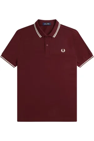 Fred Perry Koszulki, Mężczyzna, Czerwony, S, Bawełna, Polo z podwójną linią M3600
