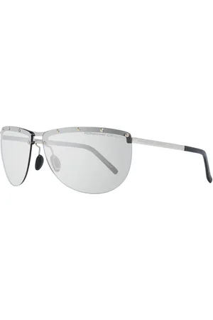 Porsche Design Akcesoria, Kobieta, Szary, ONE SIZE, Srebrne Okrągłe Okulary przeciwsłoneczne z Brązowymi Soczewkami