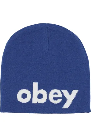 Obey Akcesoria, Mężczyzna, Niebieski, ONE SIZE, Nylon, Niebieski Beanie Hat Surf Stretch Fabric