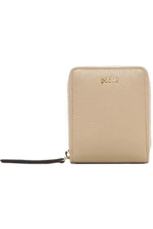 Poche Paris Akcesoria, Kobieta, Beżowy, ONE SIZE, Elegancki Portfel Skórzany