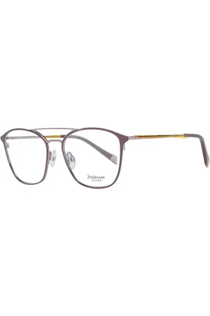 ANA HICKMANN Akcesoria, Kobieta, brązowy, ONE SIZE, Brązowe Okulary Optyczne Aviator z Metalową Ramą
