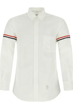 Thom Browne Koszule, Mężczyzna, Biały, M, Bawełna, Klasyczna Biała Koszula Bawełniana