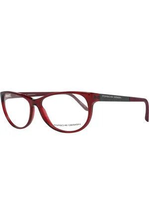 Porsche Design Akcesoria, Kobieta, Czerwony, ONE SIZE, Czerwone Okulary Optyczne w Kształcie Prostokąta dla Kobiet