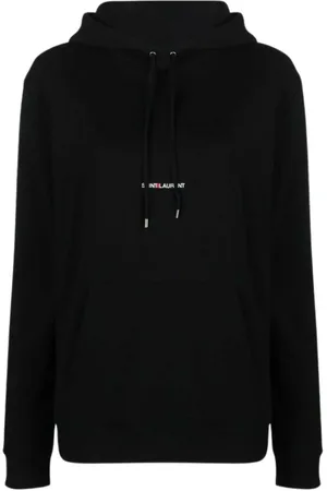 Saint Laurent Bluzy, Kobieta, Czarny, S, Bluza Rive Gauche z Logo