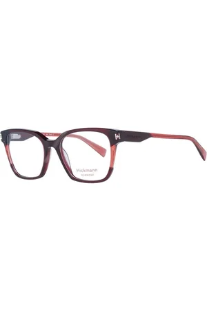ANA HICKMANN Akcesoria, Kobieta, Czerwony, ONE SIZE, Bordowe Okulary Optyczne w Kształcie Prostokąta z Acetatową Oprawą