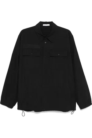 Helmut Lang Kurtki, Mężczyzna, Czarny, M, Nylon, Czarna Koszula Uniformowa Lekka