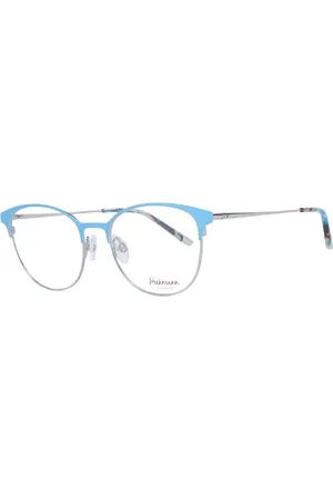 ANA HICKMANN Akcesoria, Kobieta, Niebieski, ONE SIZE, Niebieskie Okulary Optyczne Cat Eye z Metalową Ramą