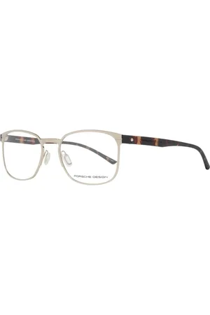 Porsche Design Akcesoria, Mężczyzna, Żółty, ONE SIZE, Złote Tytanowe Okulary Optyczne Prostokątne