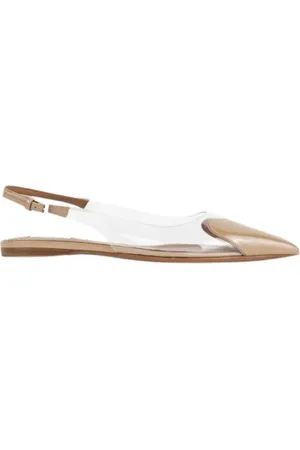 Alaïa Buty, Kobieta, Biały, 39 EU, Beżowy Lakierowany Skórzany Slingback z Sercem