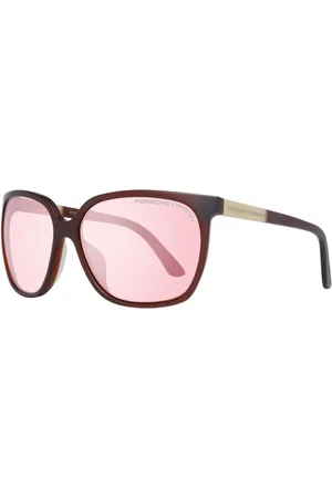 Porsche Design Akcesoria, Kobieta, Czerwony, ONE SIZE, Bordowe Kwadratowe Lustro Ochronne Okulary przeciwsłoneczne z filtrem UV