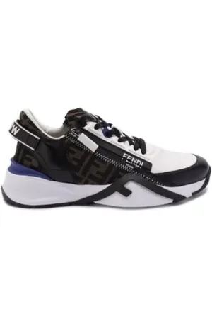 Fendi Buty, Mężczyzna, Wielobarwność, 44 EU, Skóra, Flow Skórzane Sneakersy Niebieskie Czarne Białe