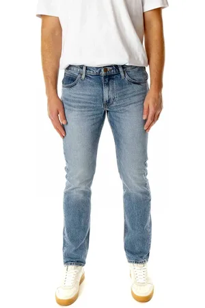 Lee Jeansy, Mężczyzna, Niebieski, W33 L32, Straight Fit Jeansy z zamkiem błyskawicznym