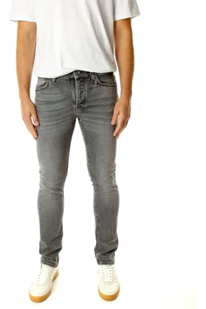 Nudie Jeans Jeansy, Mężczyzna, Szary, W33 L30, Denim, Slim Straight Fit Denim Jeansy