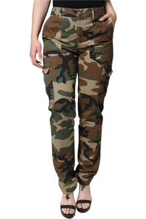 Dolce & Gabbana Spodnie, Kobieta, Wielobarwność, S, Wielokolorowe Spodnie Cargo z Logo