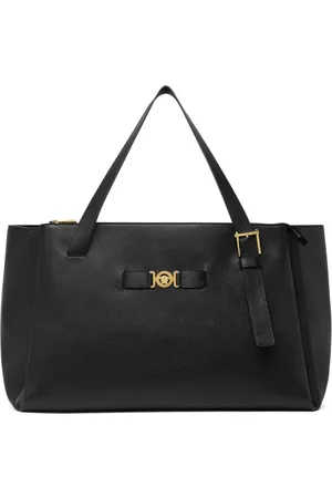 VERSACE Torebki, Mężczyzna, Czarny, ONE SIZE, Czarna torba z chropowatą skórą