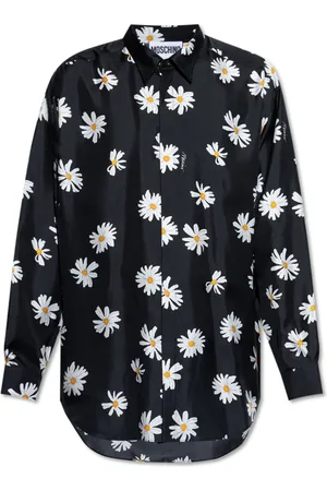 Moschino Koszule, Mężczyzna, Czarny, M, Jedwabna koszula
