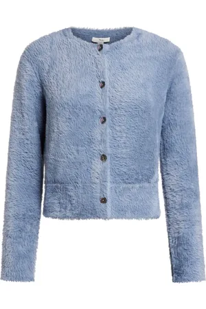 Vince Swetry, Kobieta, Niebieski, L, Nylon, Niebieski Sweter Eyelash Casual