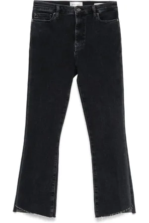 Frame Jeansy, Kobieta, Niebieski, W25, Bawełna, Mini Boot Cascade Hem Jeansy