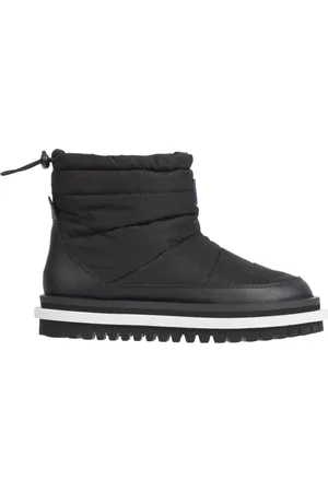Tommy Hilfiger Buty, Kobieta, Czarny, 37 EU, Czarne Płaskie Buty na kostkę z podszewką