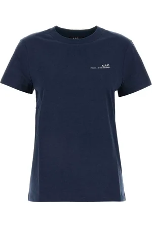 A.P.C. Koszulki, Kobieta, Niebieski, S, Bawełna, Stylowy granatowy bawełniany T-shirt