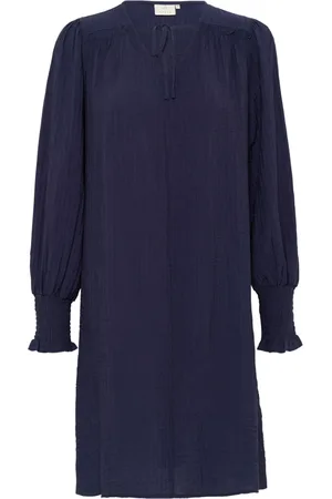 Kaffe Sukienki, Kobieta, Niebieski, S, Nylon, Feminine Dress Midnight Marine