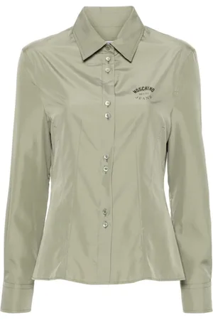 Moschino Bluzki, Kobieta, Zielony, M, Koszulka z nadrukiem logo
