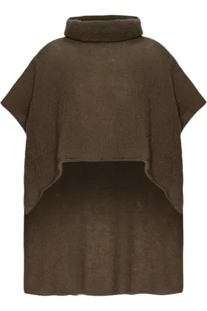 American Dreams Swetry, Kobieta, brązowy, ONE SIZE, Ciemnobrązowy bezrękawnik z golfem ponczo