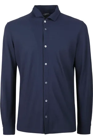 ZANONE Koszule, Mężczyzna, Niebieski, 3XL, Biała Bawełniana Koszula Jersey