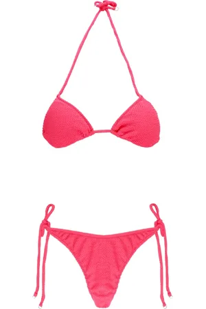 F**K Stroje kąpielowe, Kobieta, Różowy, S, Fioletowy Bikini Triangle Top z Koronkami