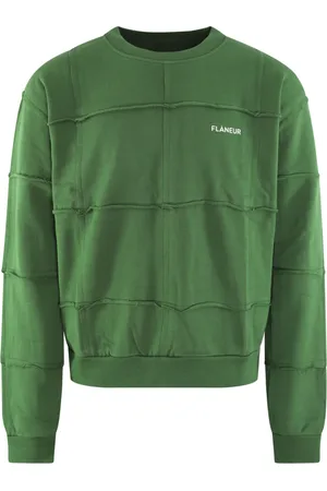 FLÂNEUR Bluzy, Mężczyzna, Zielony, S, Zielony Sweter Cut & Sew