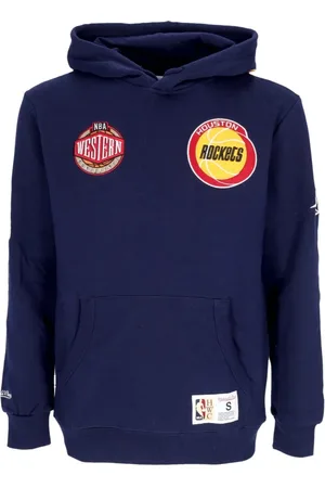 Mitchell & Ness Bluzy, Mężczyzna, Niebieski, L, Houston Rockets Fleece Hoodie Navy