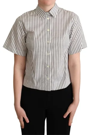 Dolce & Gabbana Bluzki, Kobieta, Wielobarwność, XS, Bawełna, Monochromatyczna Koszulka Polo w Paski